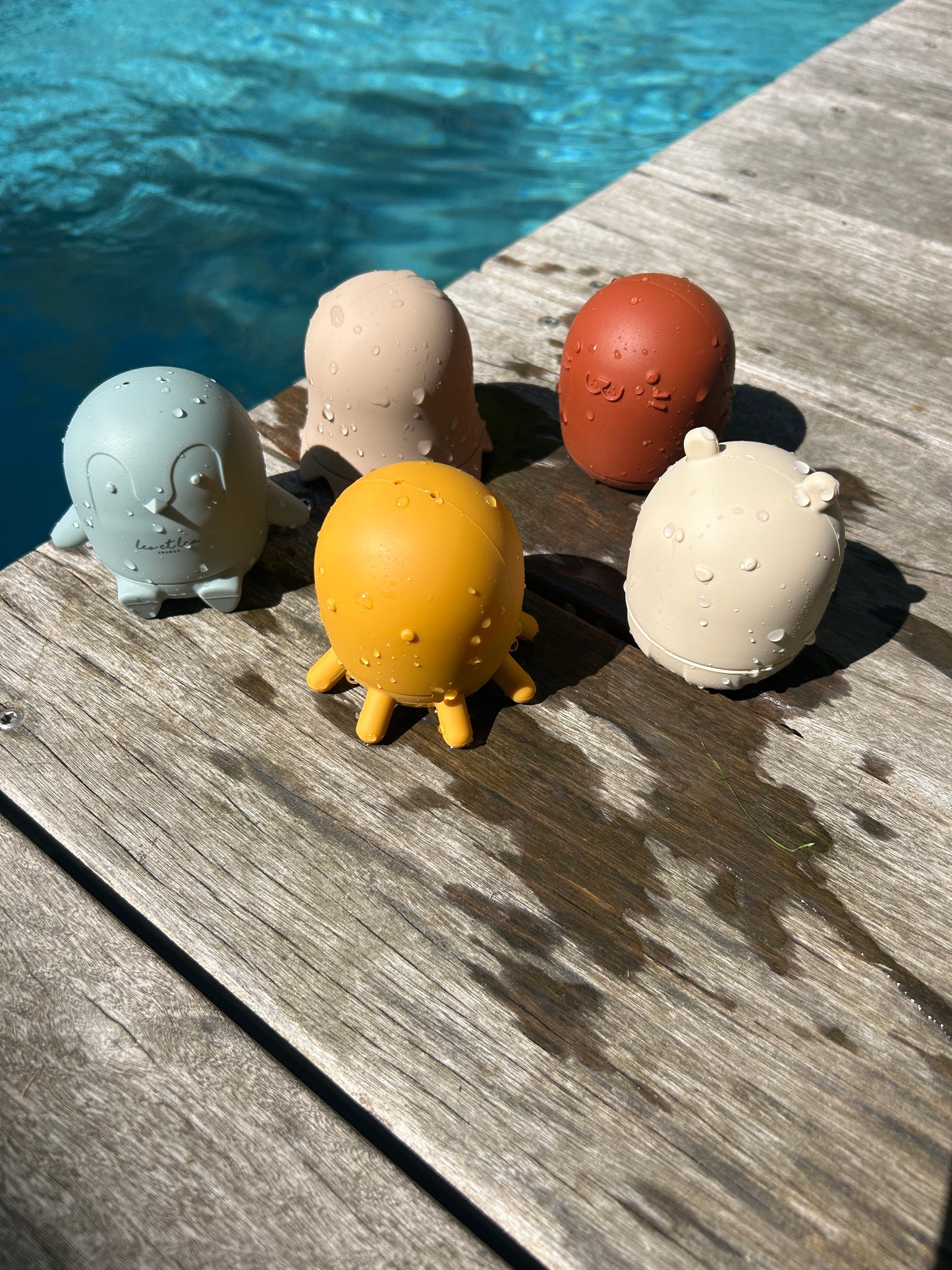 Jouet de bain, Color Mix, Set de 5 animaux en silicone