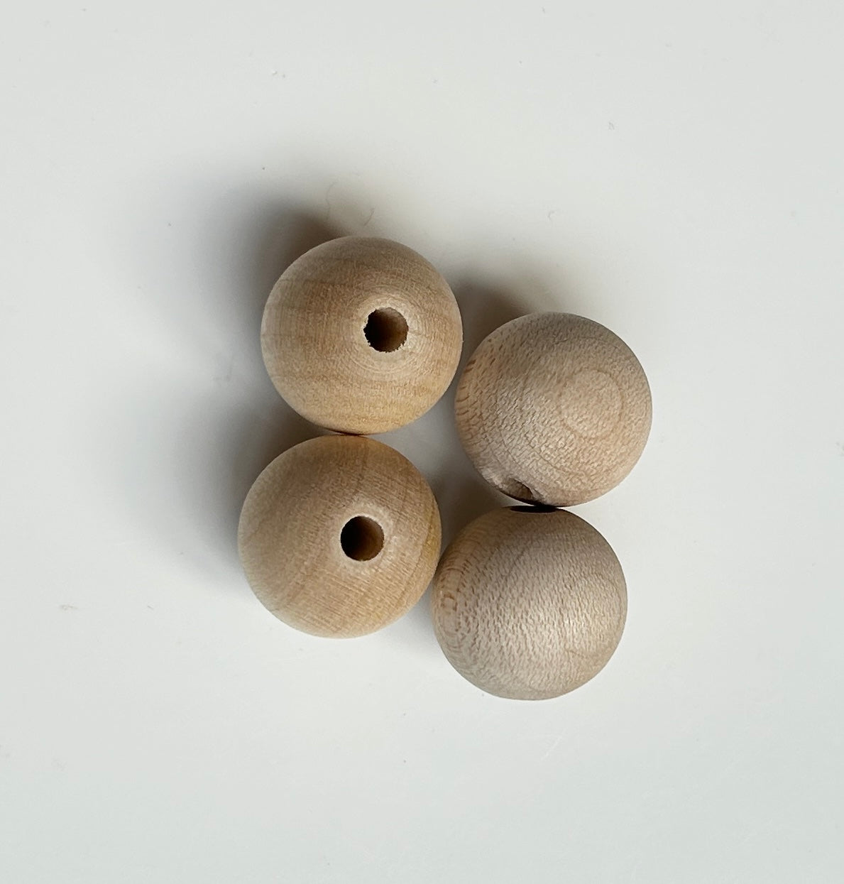 Perles en bois naturel - 18 mm (lot de 500pcs)