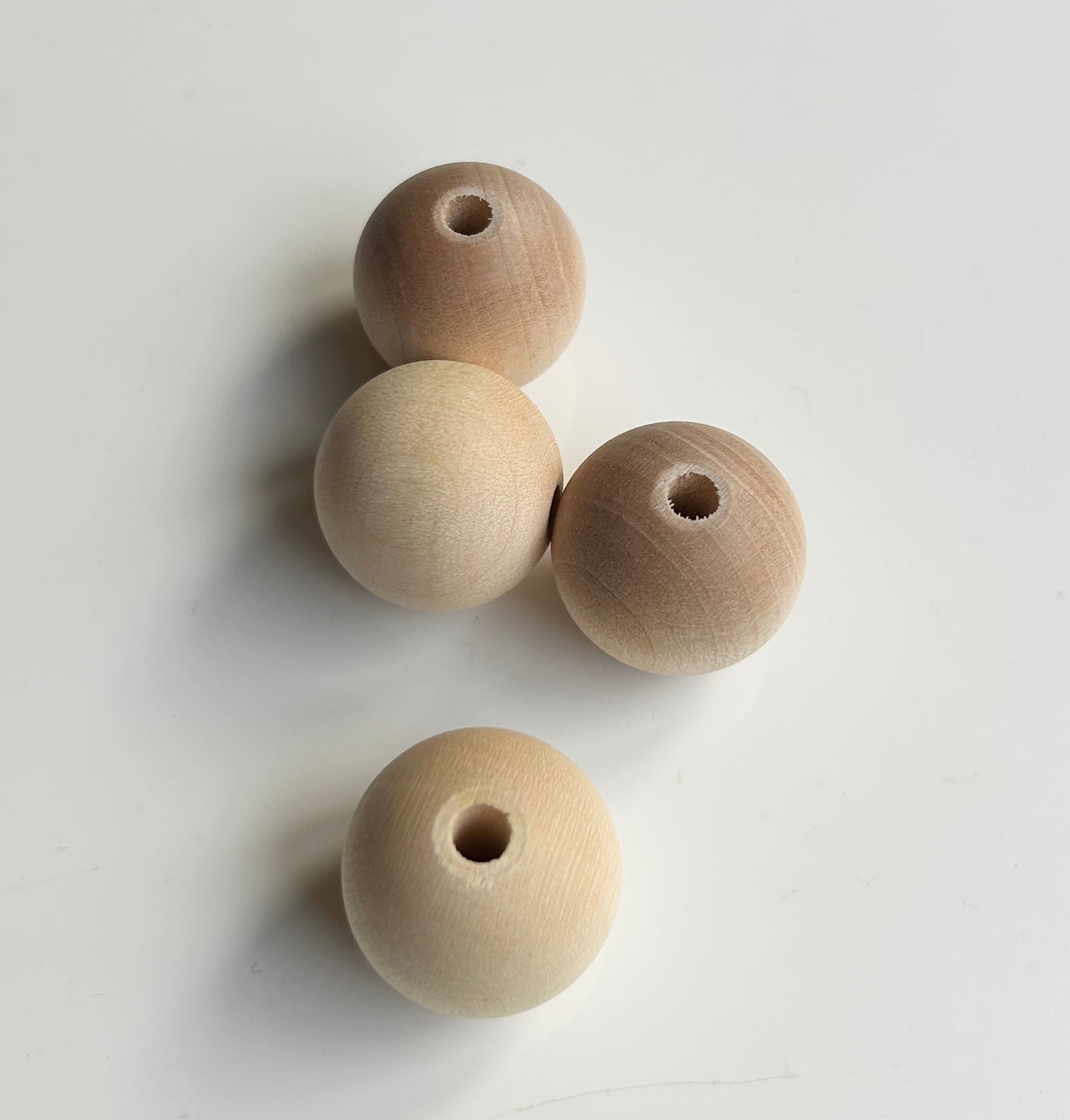 Perles en bois naturel - 25 mm (lot de 500pcs)