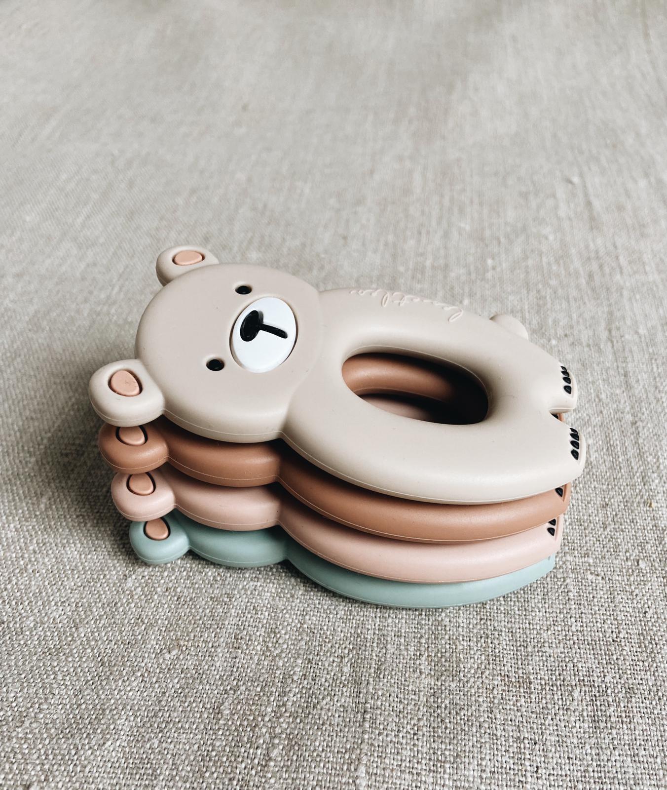 Hochet de Dentition 'Gros Ours', Rose foncé, Rosewood