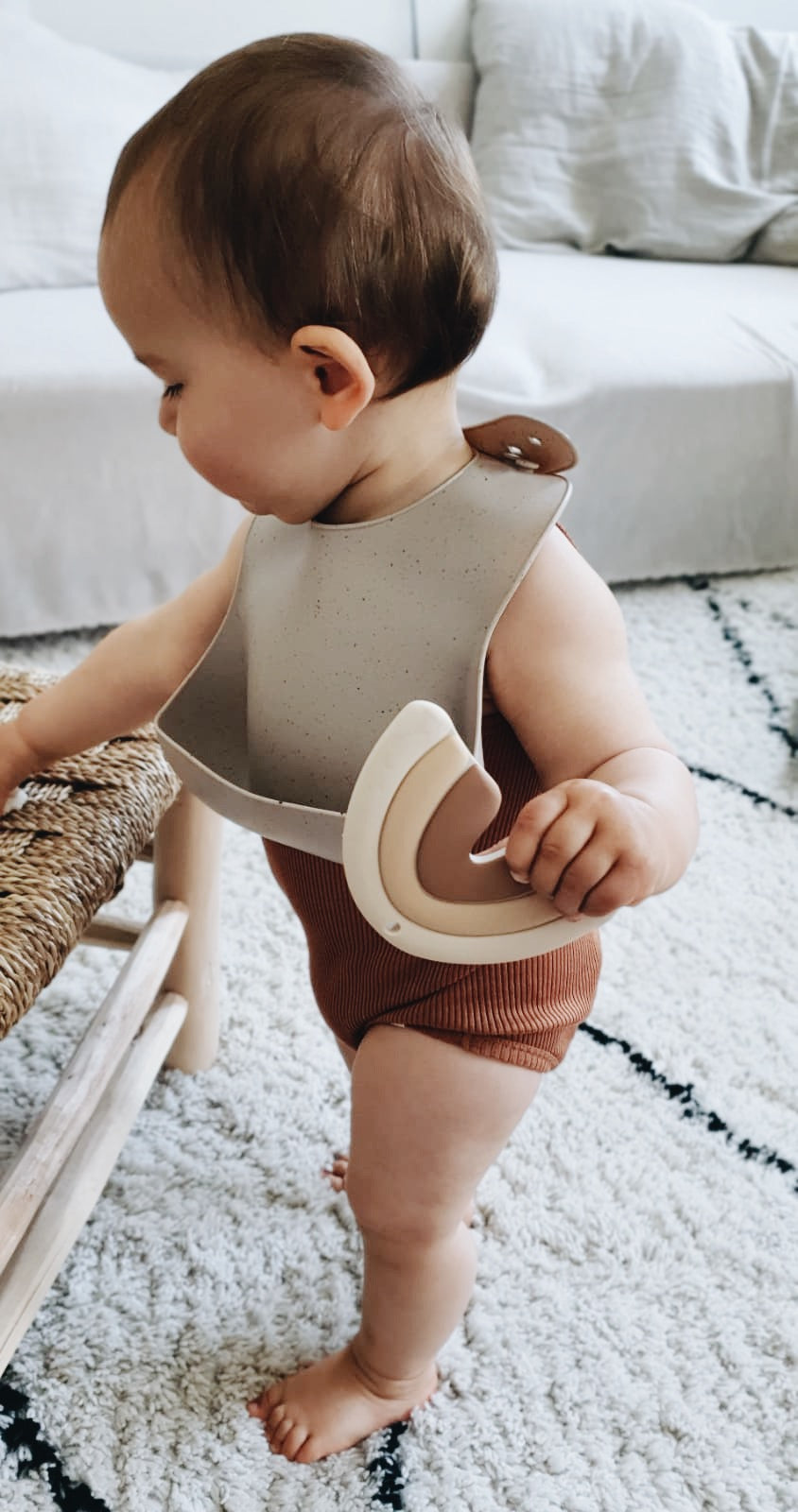 Hochet de Dentition 'Arc-en-ciel', Beige