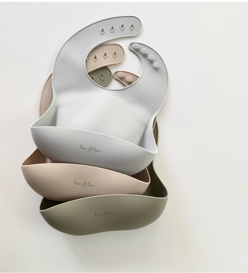 Bavoir en silicone, Beige