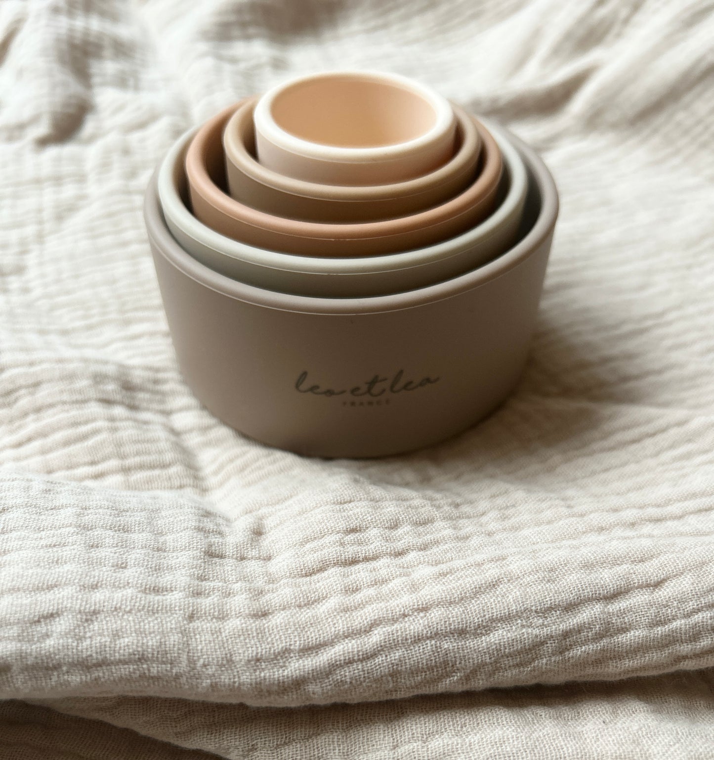 Gobelets empilables, beige, Silicone