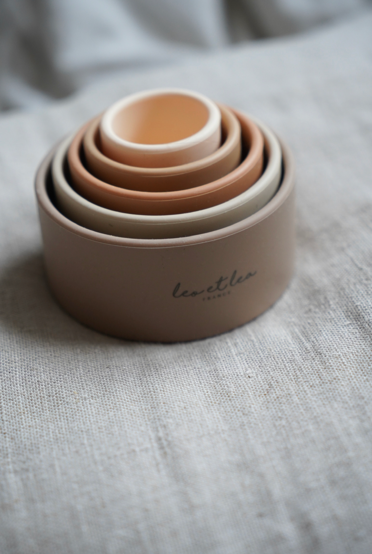 Gobelets empilables, beige, Silicone