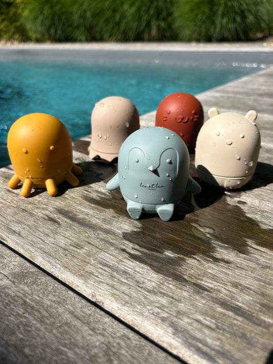 Jouet de bain, Color Mix, Set de 5 animaux en silicone