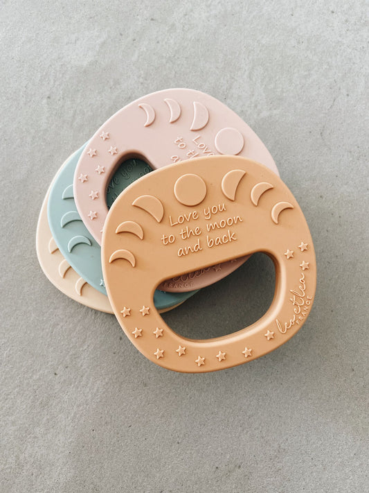 Hochet de Dentition 'Lune', Terre de Sienne, Sienna