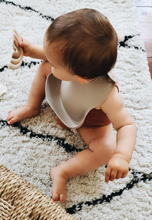 Bavoir en silicone, Beige