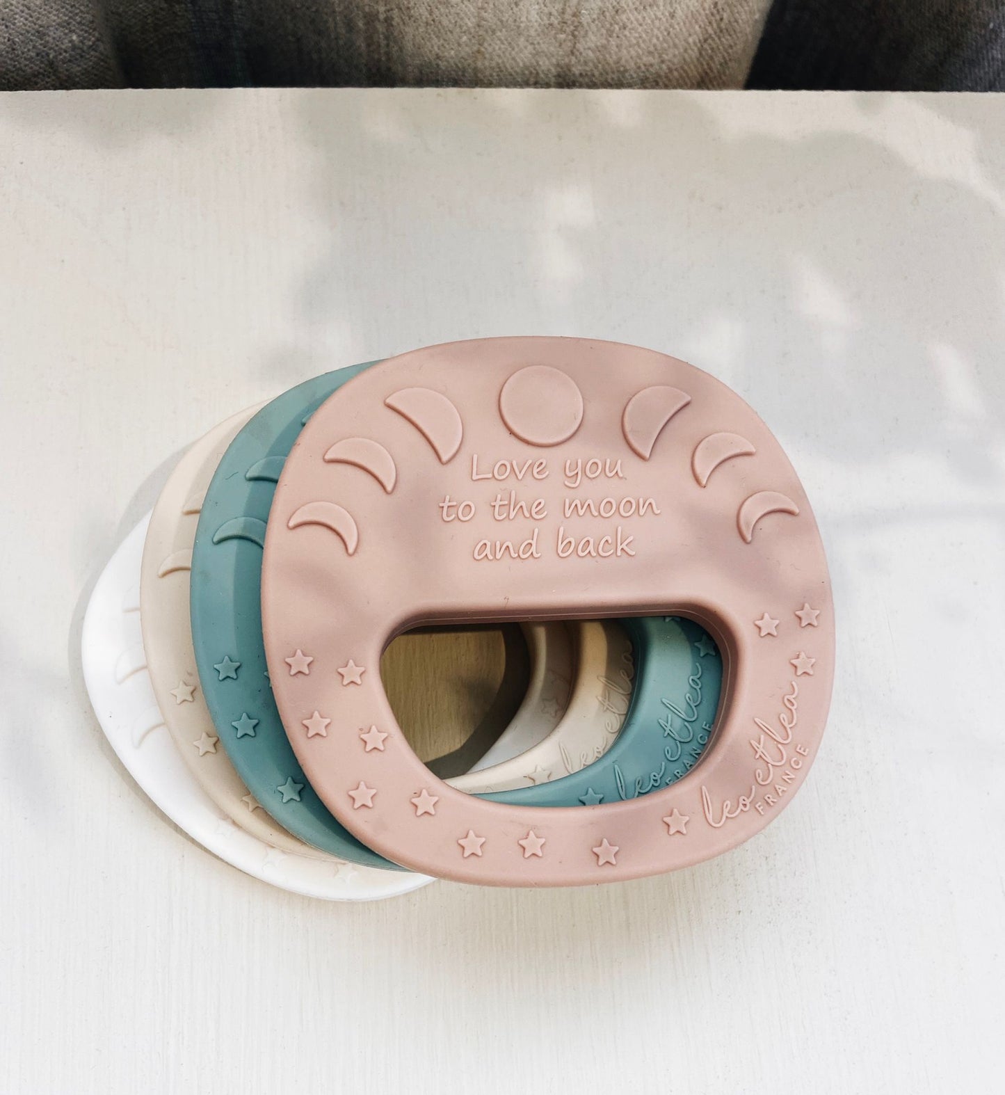 Hochet de Dentition 'Lune', Rose foncé, Rosewood