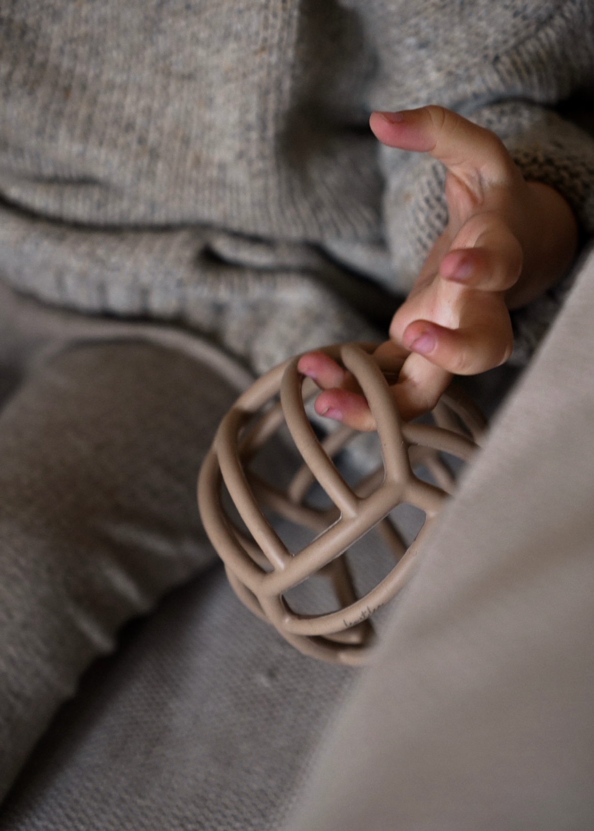 Balle sensorielle, Balle en silicone, Beige