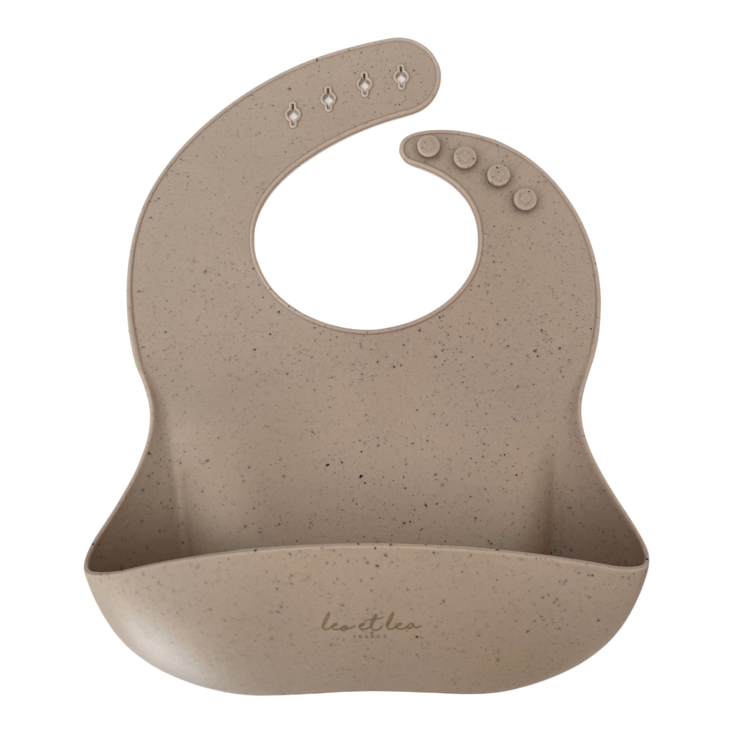 Bavoir en silicone, Beige moucheté, Shell Beige
