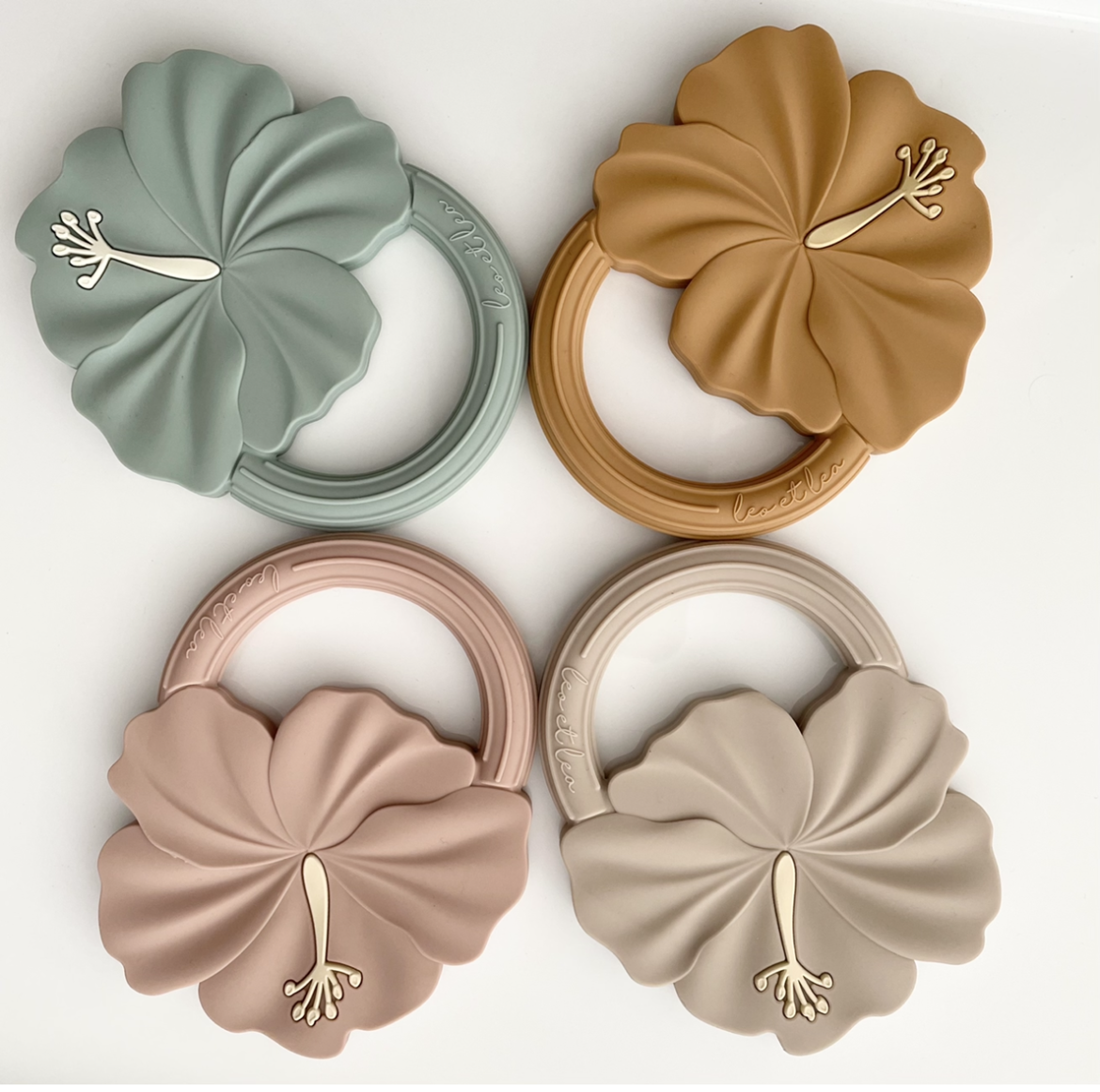 Hochet de Dentition 'Hibiscus', Beige