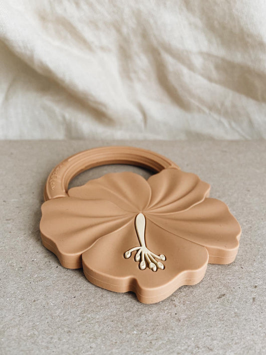 Hochet de Dentition 'Hibiscus', Terre de Sienne, Sienna