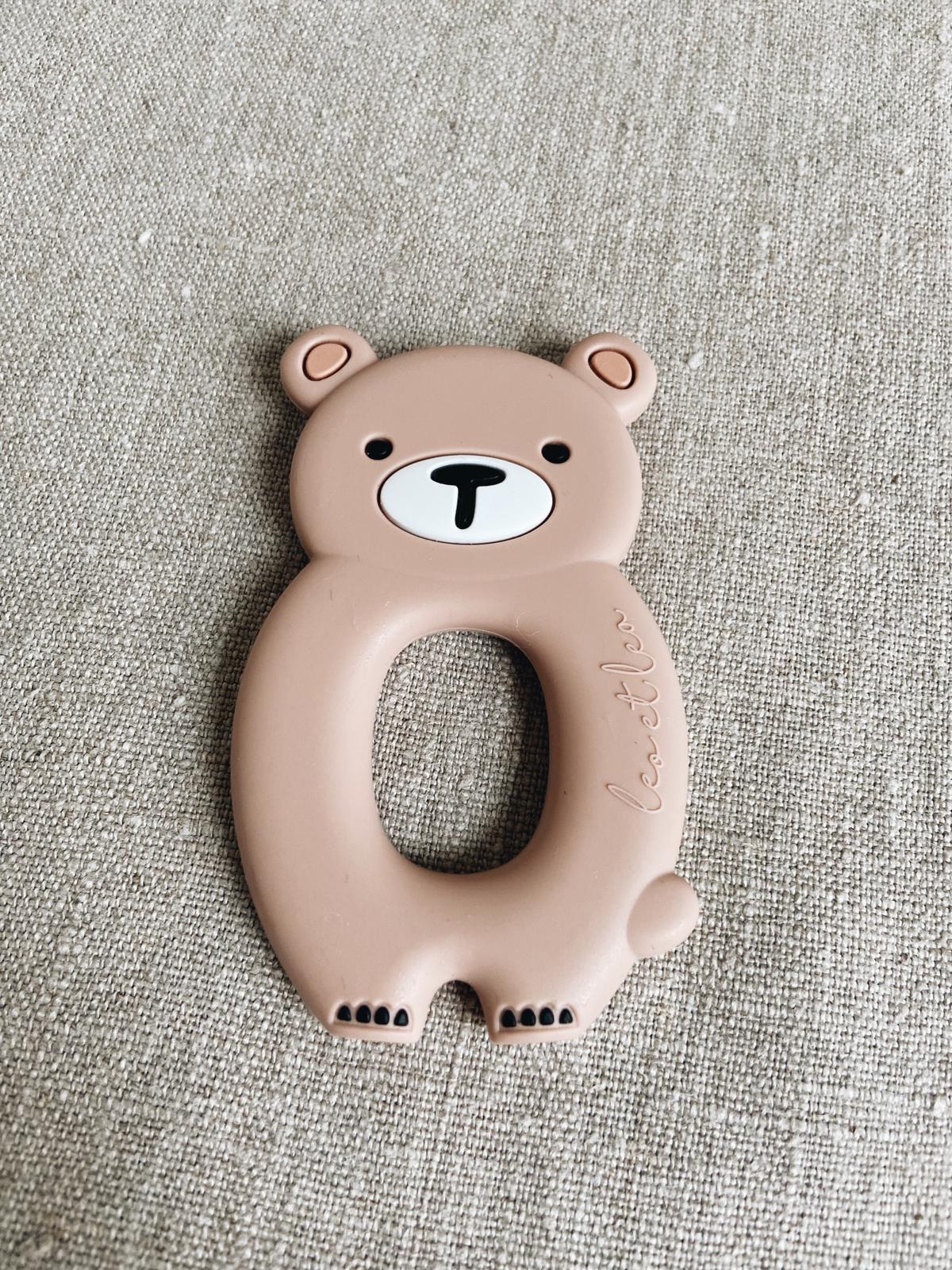 Hochet de Dentition 'Gros Ours', Rose foncé, Rosewood