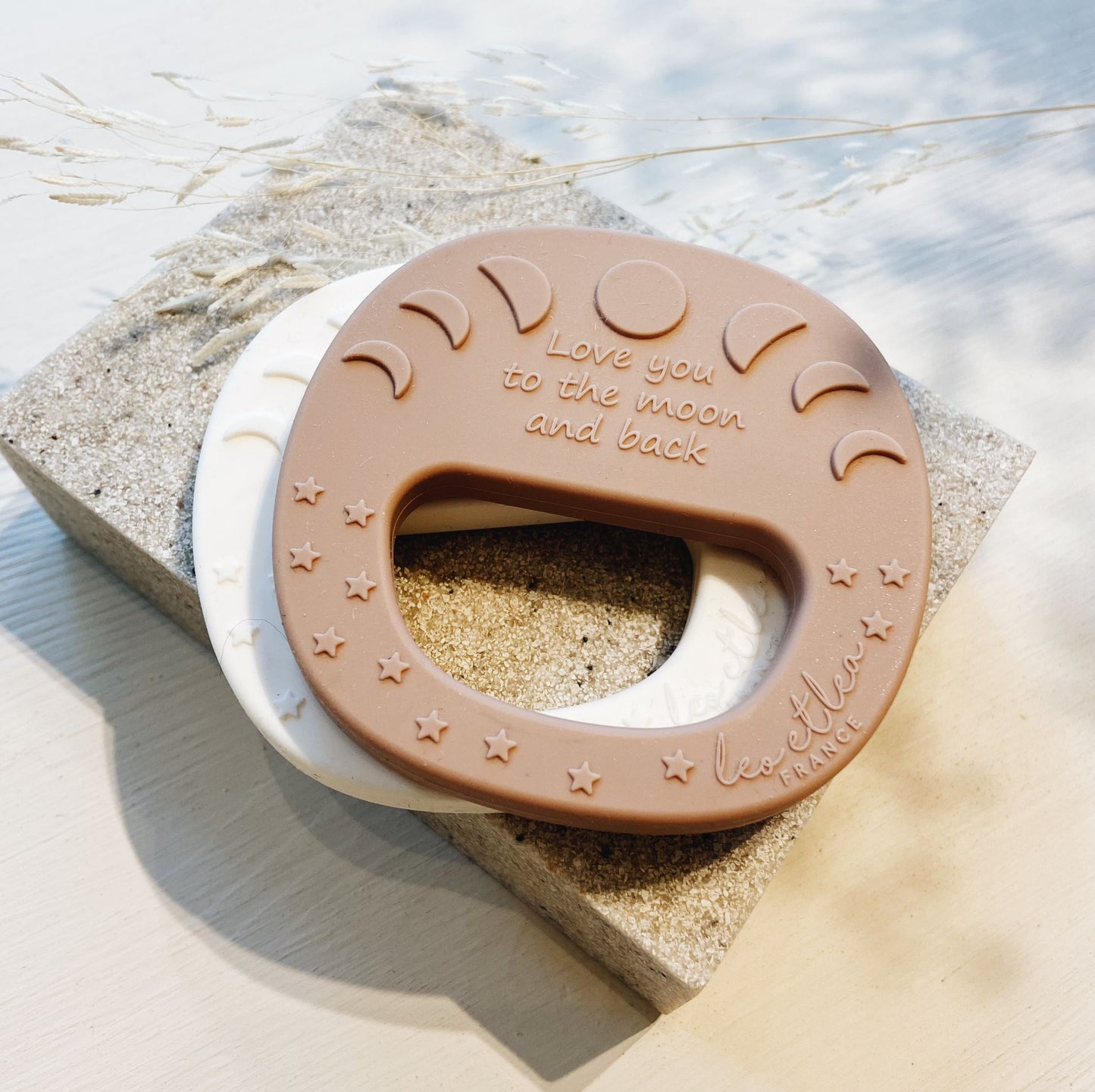 Hochet de Dentition 'Lune', Rose foncé, Rosewood